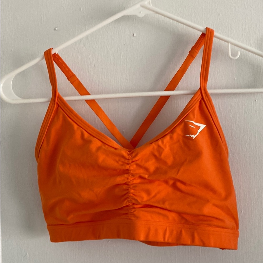 Gymshark Orange ruched Sports Bra